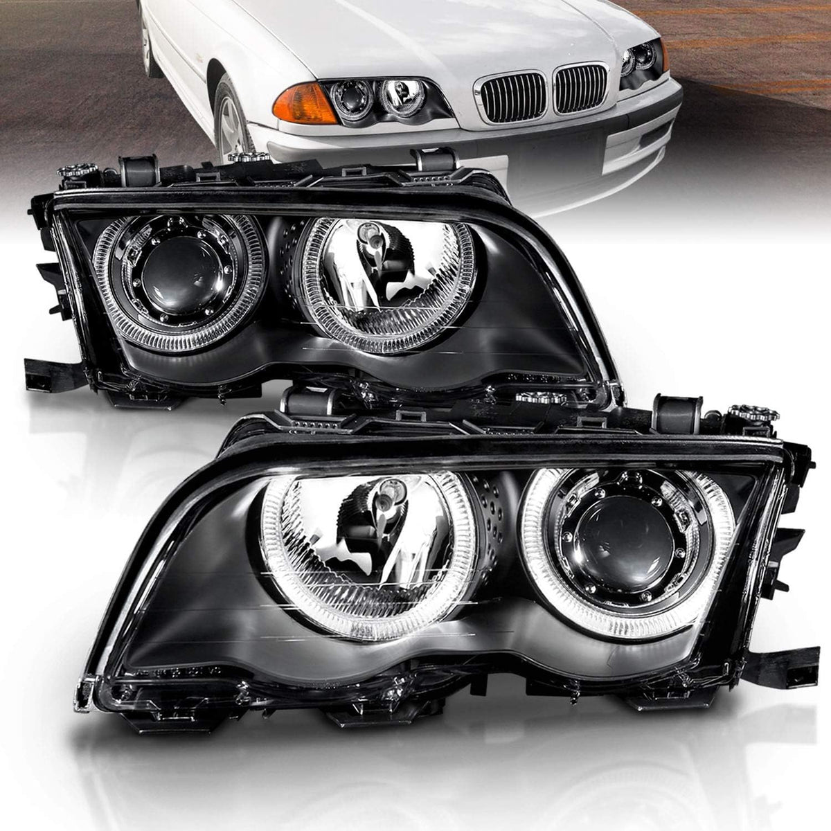 Black Projector Headlights for BMW 3 Series E46 4 Door G2786
