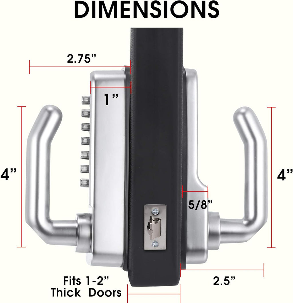 14 Digit Keypad Mechanical Door Lock Lever Set with 60mm Latch A90529