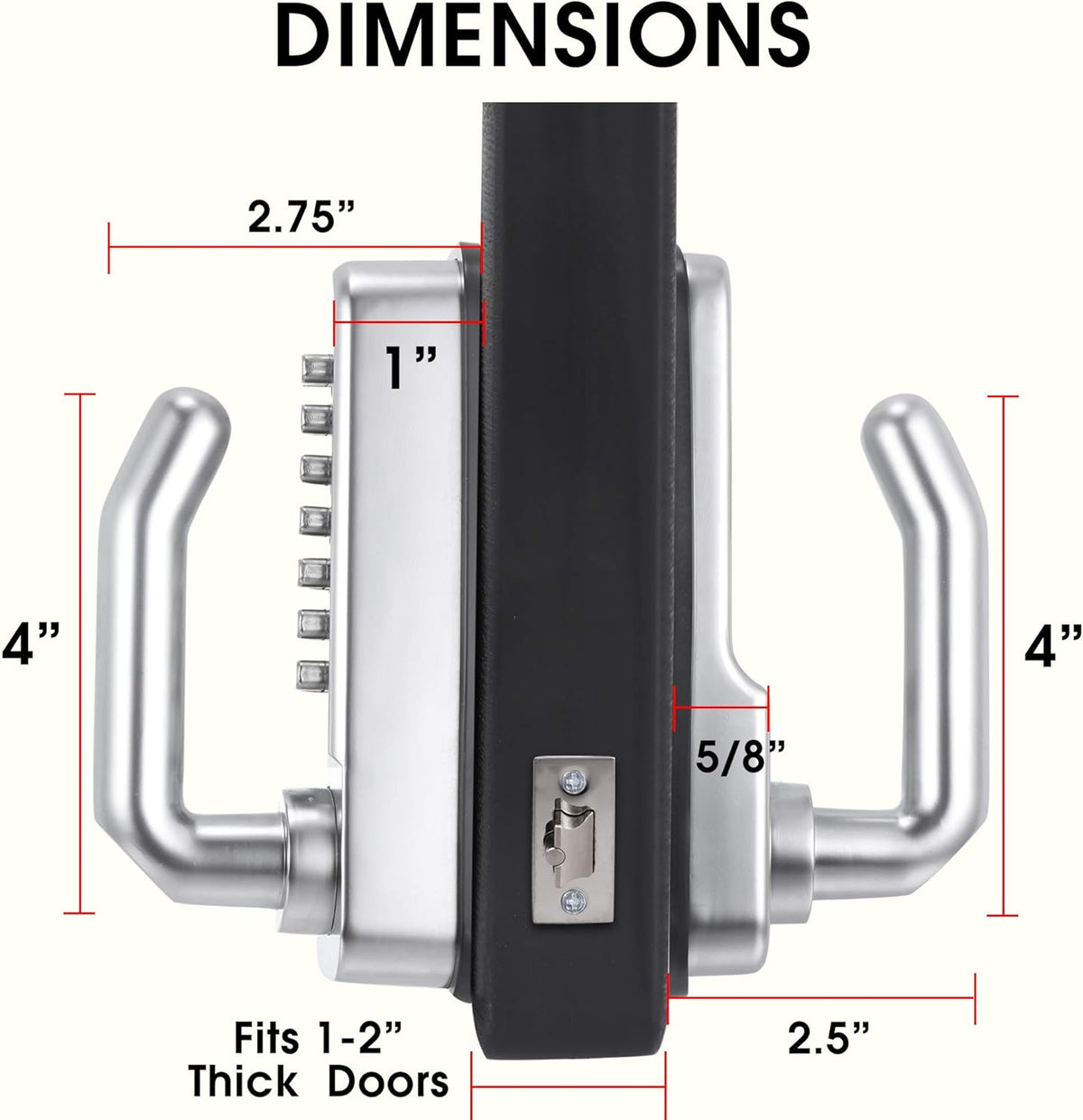 14 Digit Keypad Mechanical Door Lock Lever Set with 60mm Latch A90529