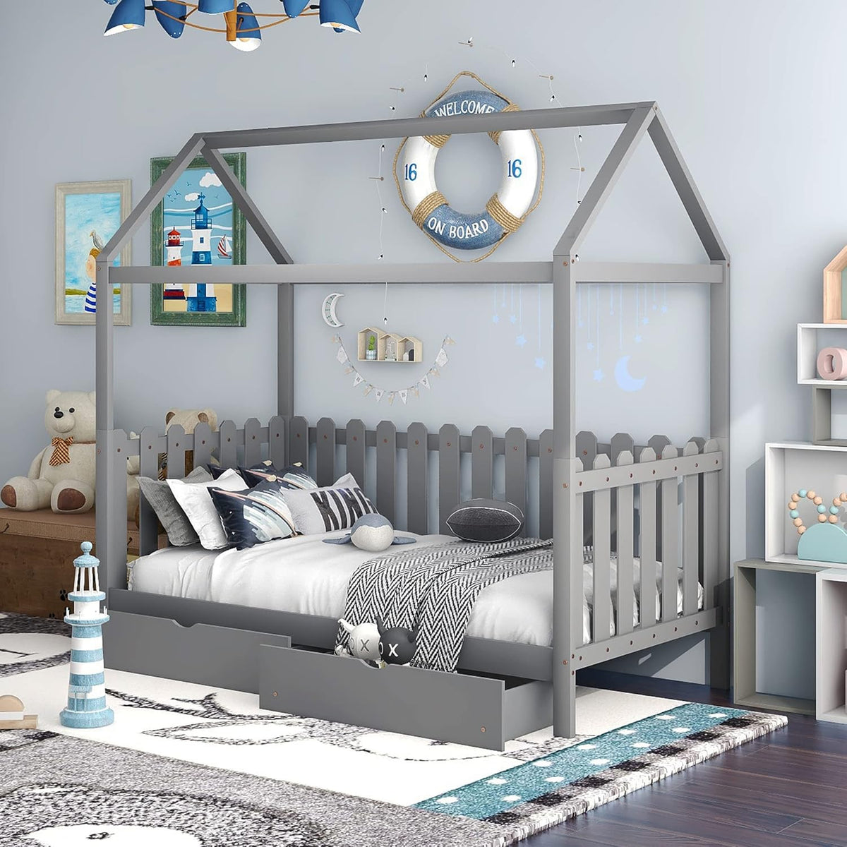 Walnut Twin Daybed with 2 Drawers E466