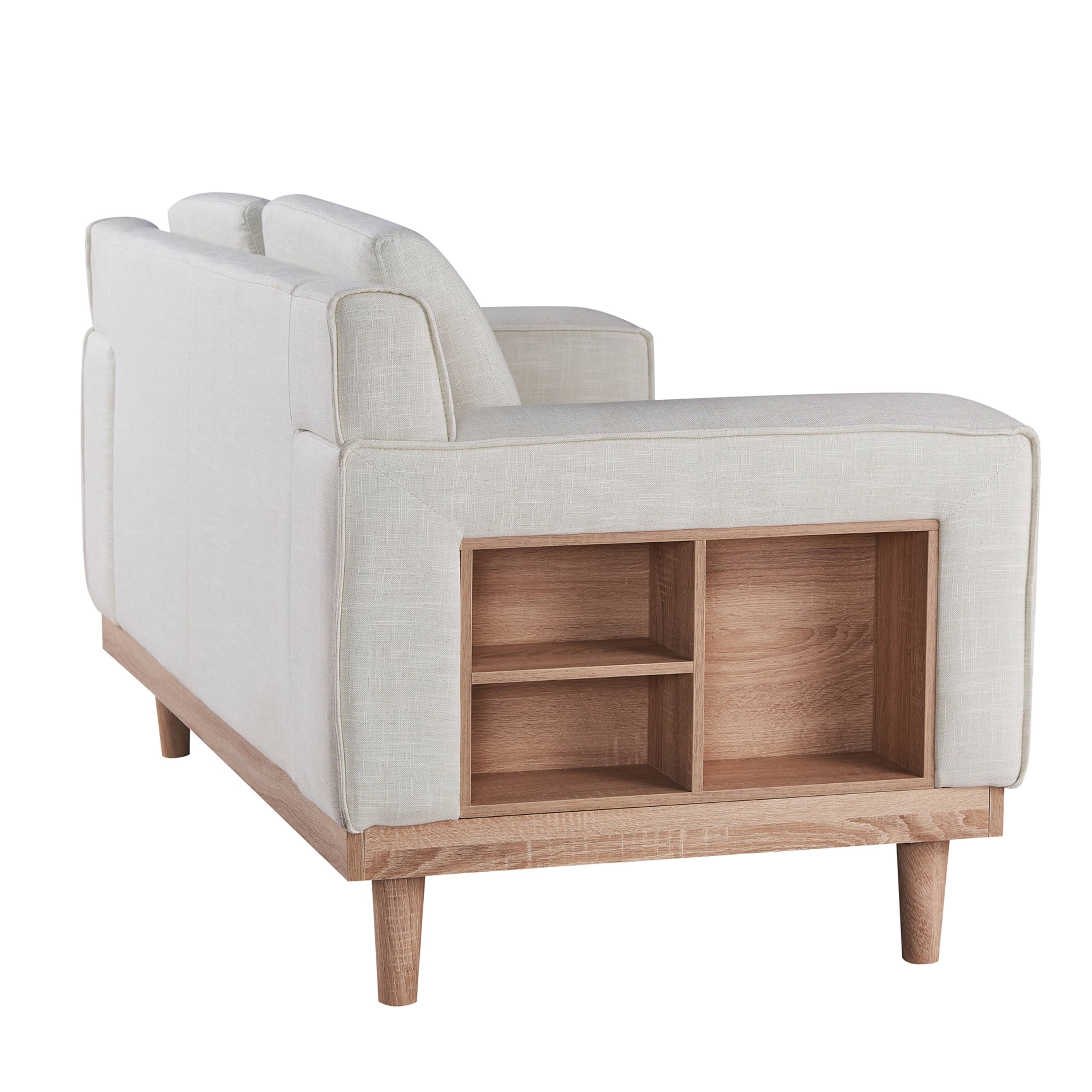 Cream Love Seat with Shelves Q127