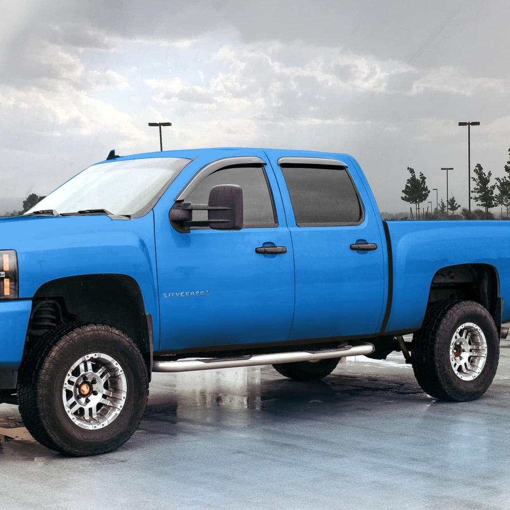 Shatterproof Tape-on Window Deflectors for GMC Sierra Crew Cab, 4 pcs F491409