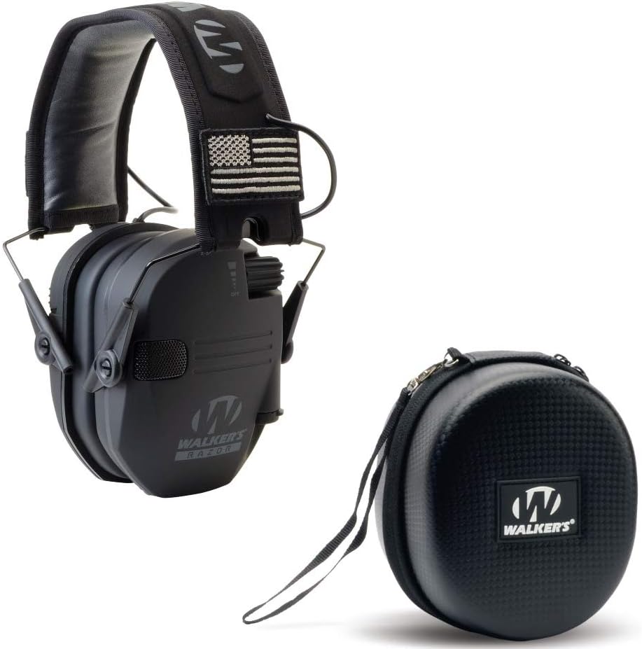 Razor Slim Electronic Shooting Hearing Protection Muff with Protective Case Z999148