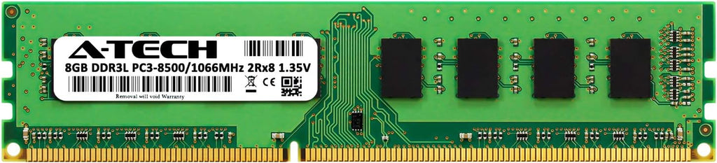 8GB DDR3 / DDR3L 1066MHz Desktop Memory Module (1 x 8GB) PC3-8500 Non-ECC Unbuffered DIMM 240-Pin 2Rx8 1.35V Low Voltage Dual Rank Computer RAM Upgrade Stick Pack of 2 F11427
