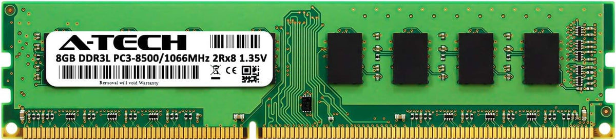 8GB DDR3 / DDR3L 1066MHz Desktop Memory Module (1 x 8GB) PC3-8500 Non-ECC Unbuffered DIMM 240-Pin 2Rx8 1.35V Low Voltage Dual Rank Computer RAM Upgrade Stick Pack of 2 F11427