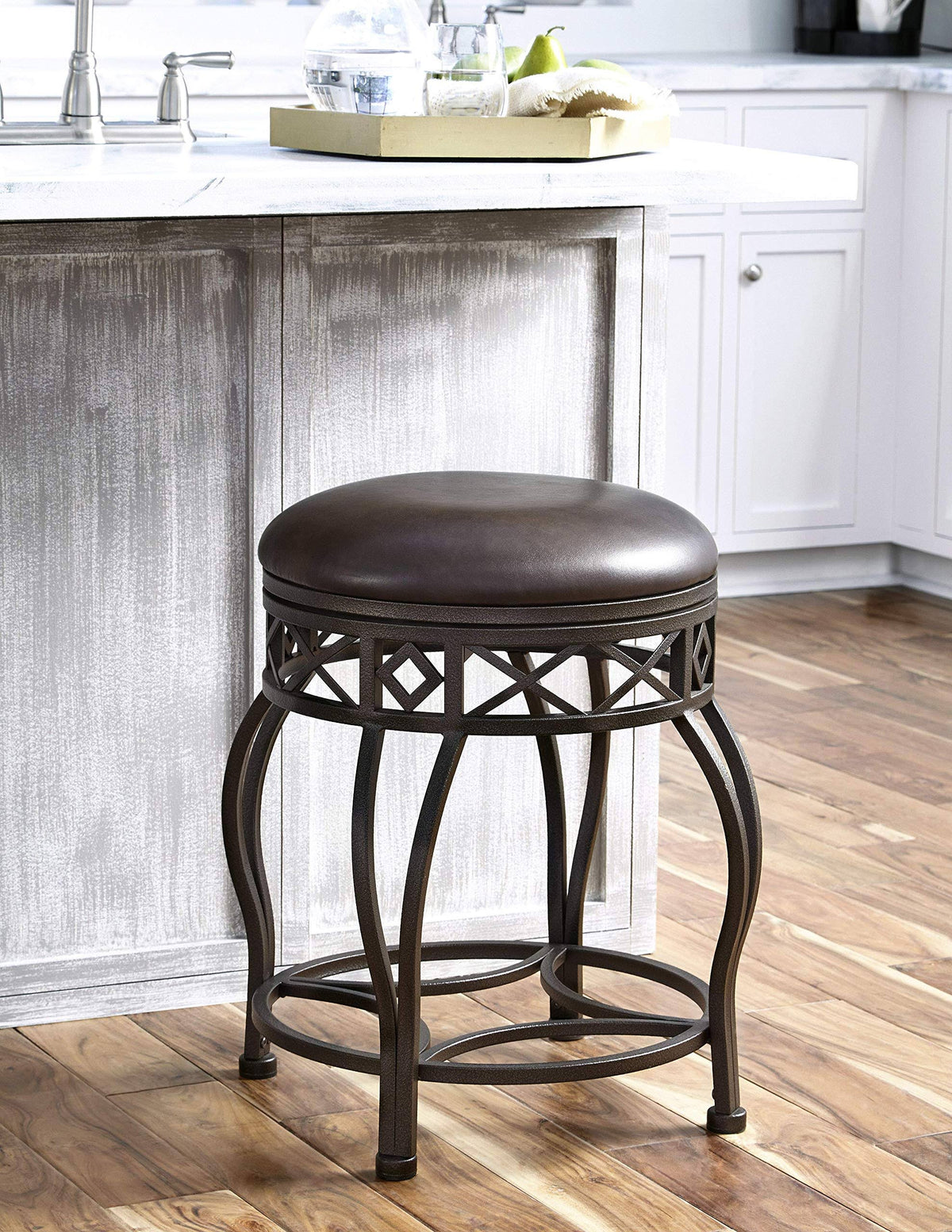 Brown Metal Frame Barstool K126