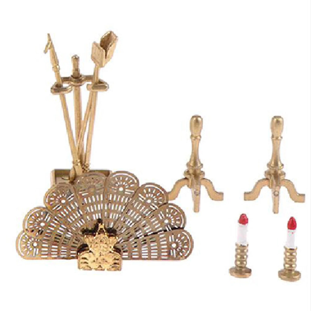 Miniature Metal Fireplace Dollhouse Decoration Y14764