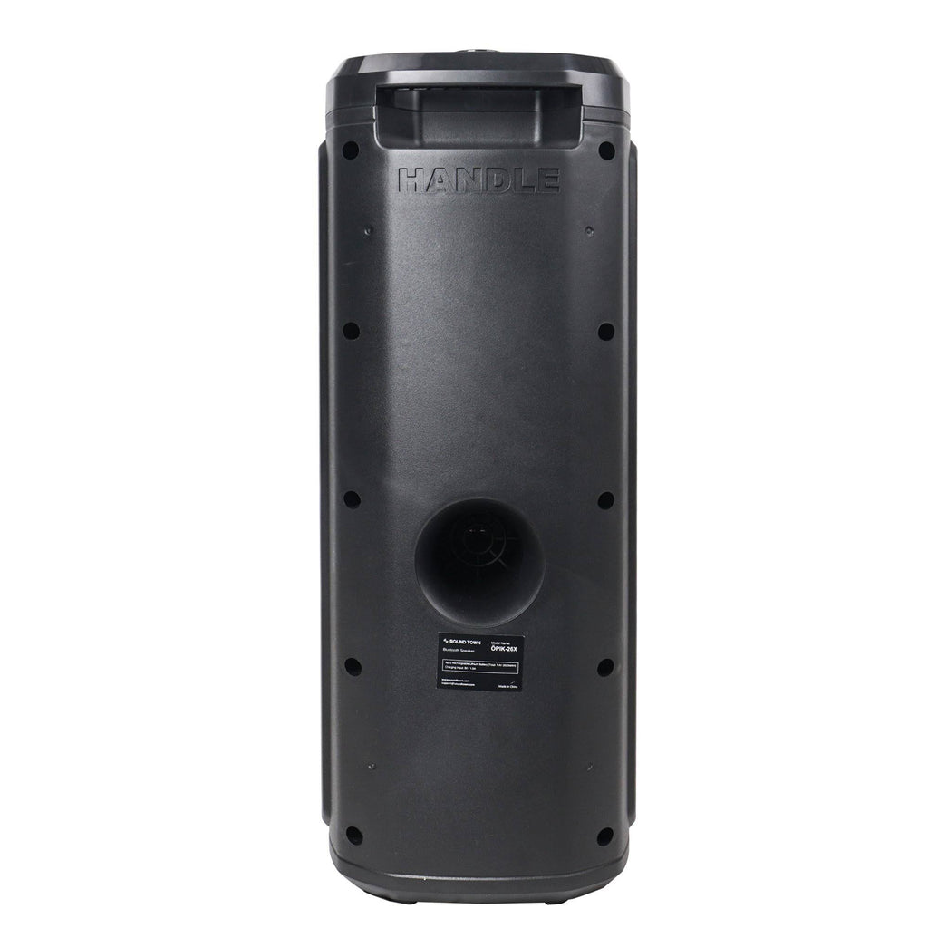 Dual 6.5” Portable PA Speaker with Built-in Rechargeable Battery, Bluetooth, USB, LED G24377