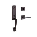 Miami Handleset with Left Handed Square Lever and Contemporary Square Rose in Venetian Bronze P9566