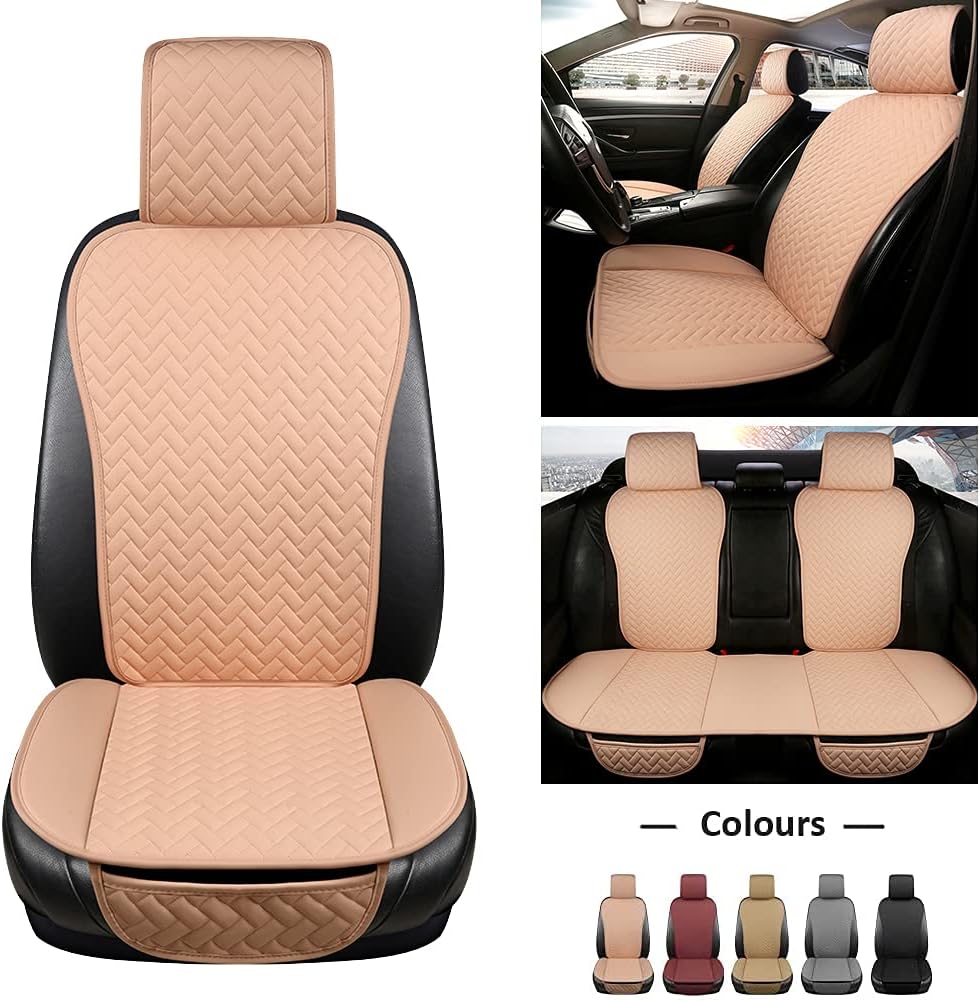 Black PU Leather Car Seat Covers Full Set V353451