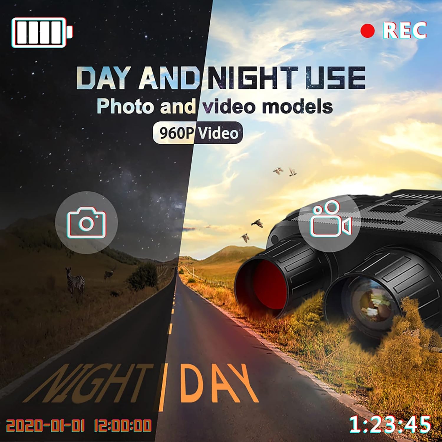 Night Vision Binoculars Digital Infrared with 32GB Memory Card B6052