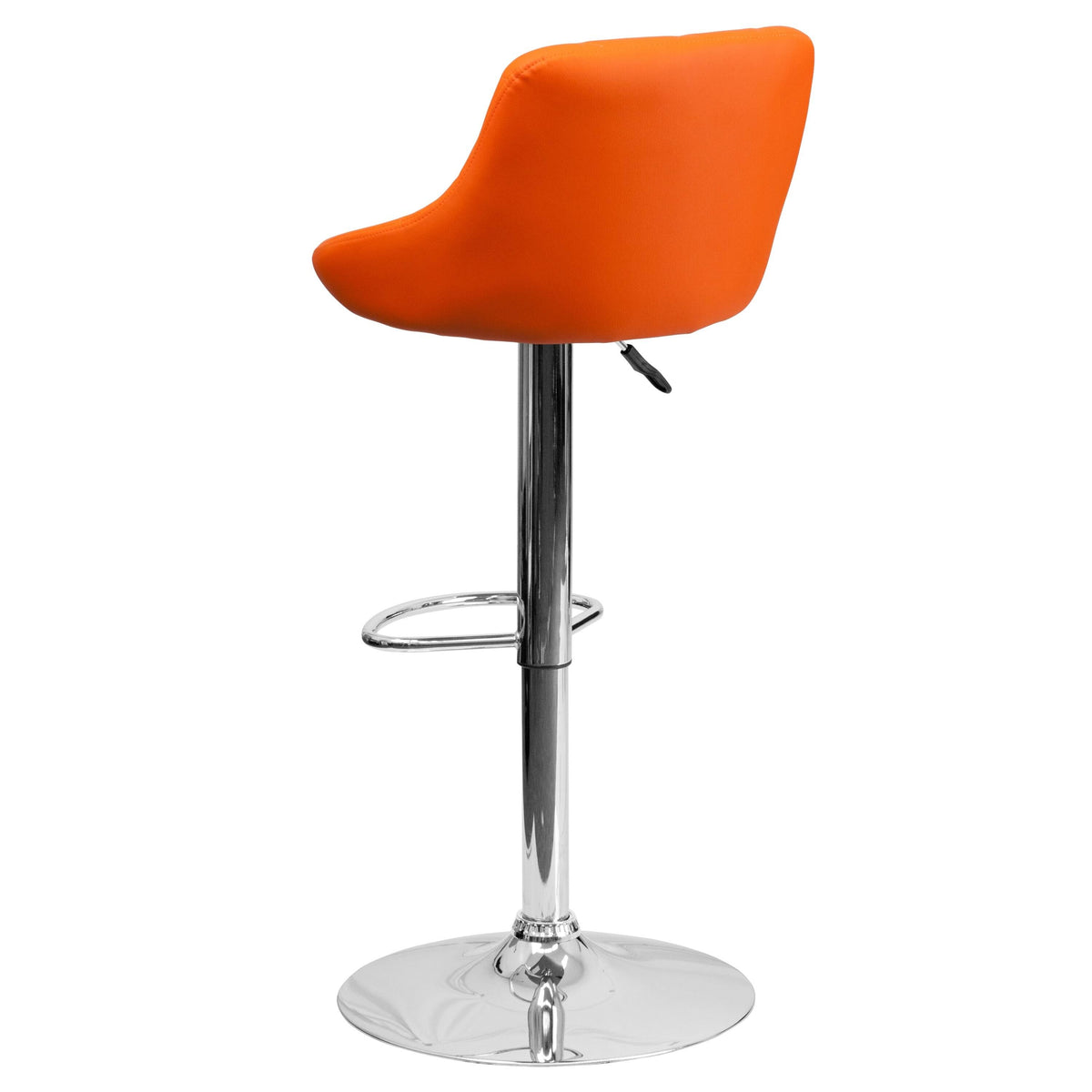 2 Pk. Black Vinyl Bucket Seat Adjustable Height Barstool with Chrome Base W80274