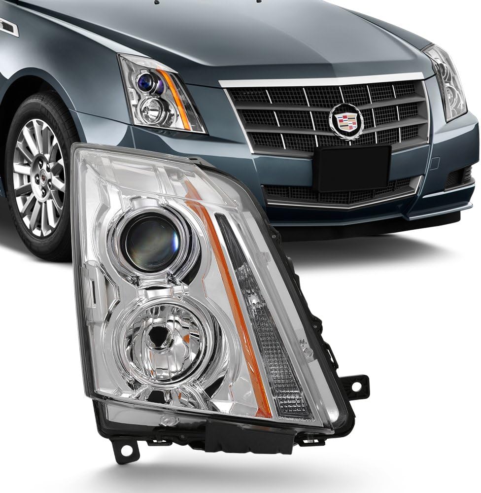 Projector Headlight Assembly Chrome Housing Clear Lens Full Set S83248
