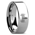 Polished Tungsten Engraved Ring Jewelry - 8mm - Size 7.5 X102