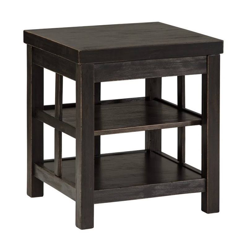 Rubbed Black Square End Table S682107