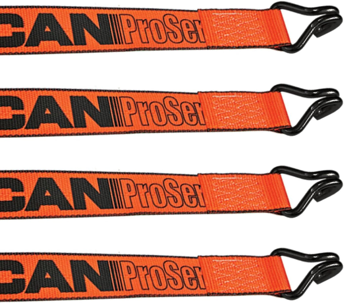 2 Inch x 15 Foot Winch Strap with Heavy Wire Hook, 4 Pack L834515