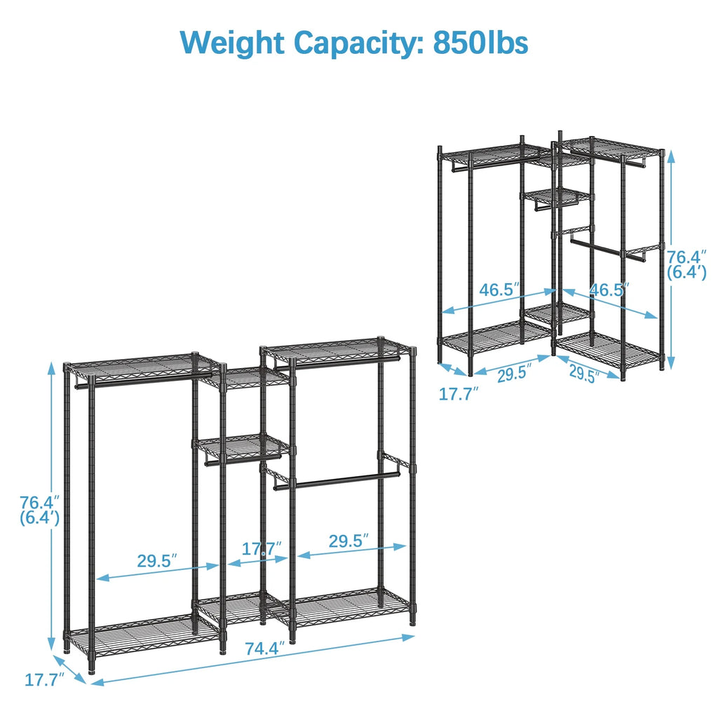 Black Freestanding Wire Garment Rack E2895