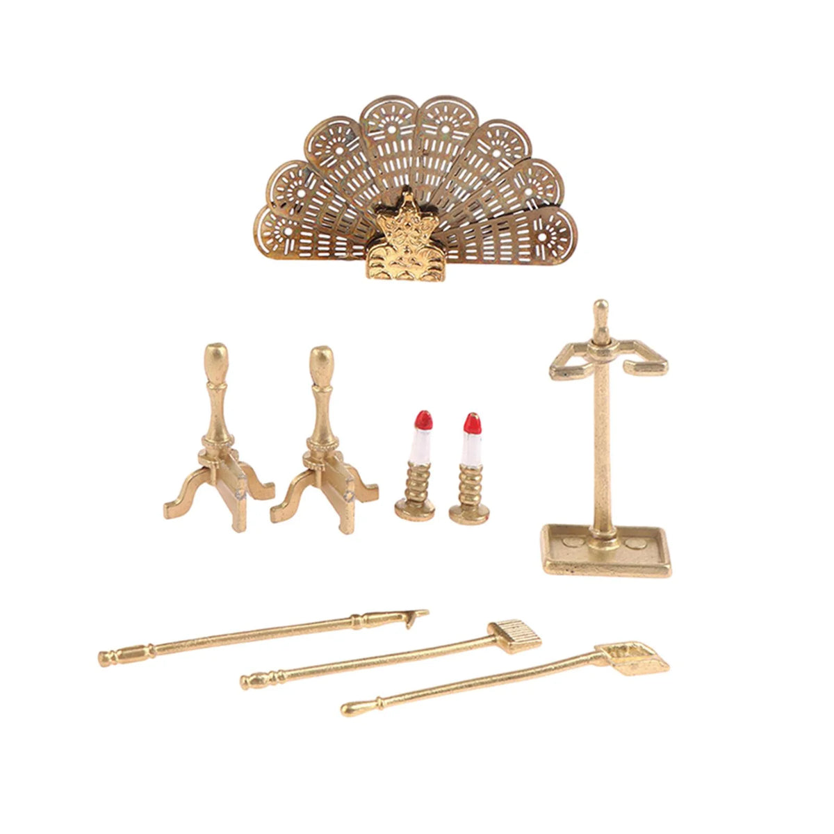 Miniature Metal Fireplace Dollhouse Decoration Y14764