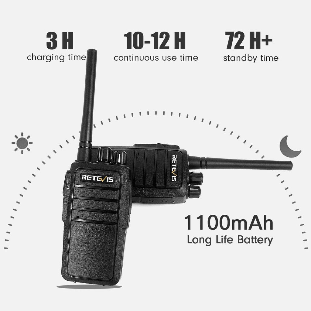 Case of 4 Rechargeable Two Way Radios 16 Channels VOX Hands Free P806451