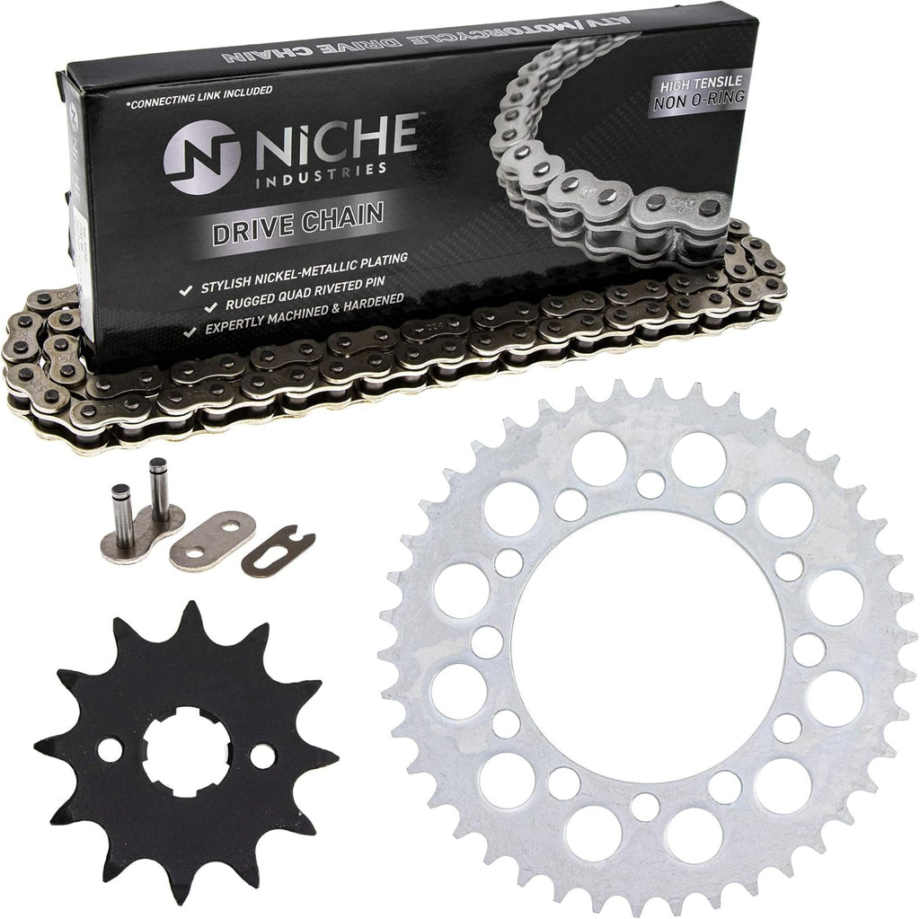 Drive Sprocket Chain Combo Front 12 Rear 42 Tooth 520NZ Standard 88 Links Pack of 2 P496