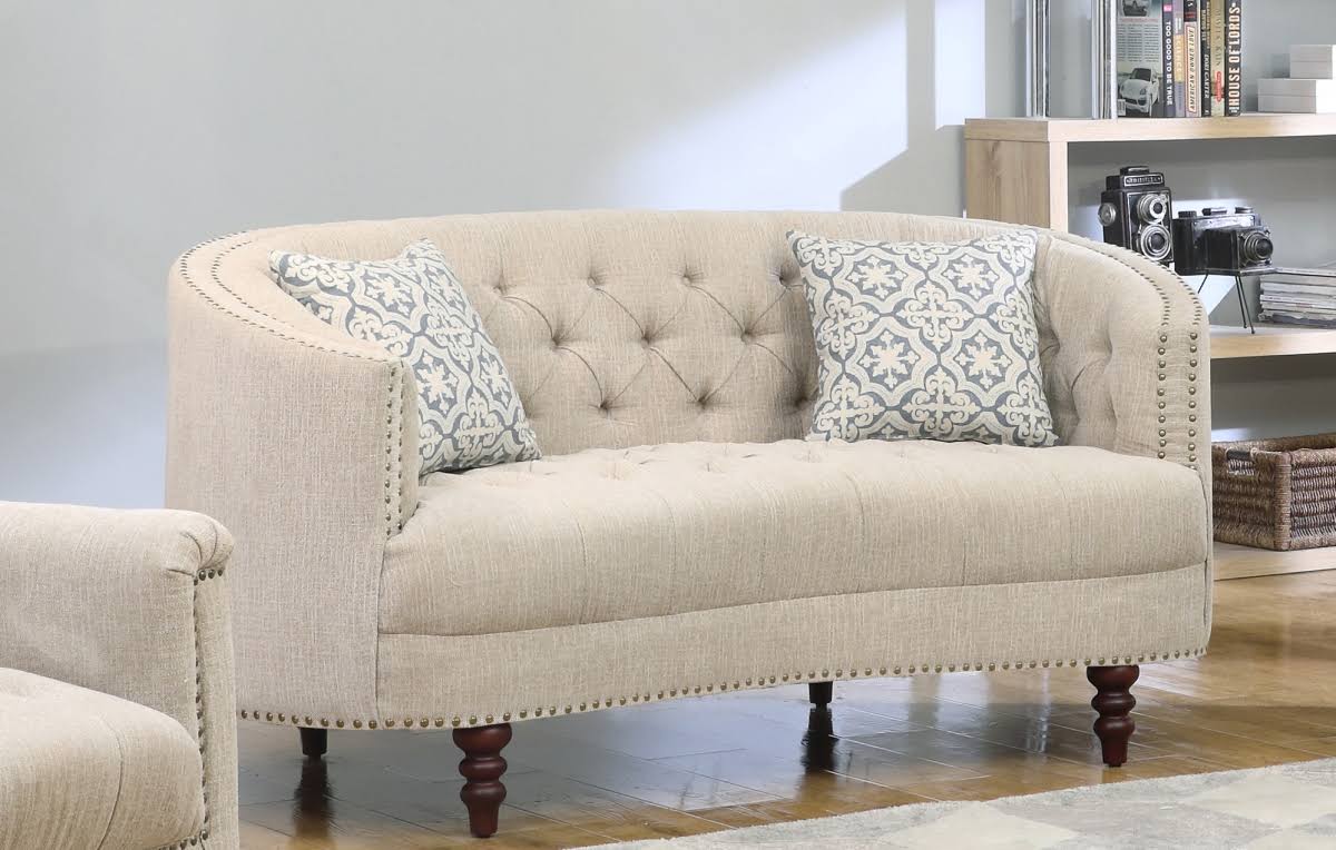 Beige Linen Loveseat R822