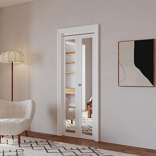 Bi-Fold Mirrored Door 30" x 80" with Hardware Kit F3845