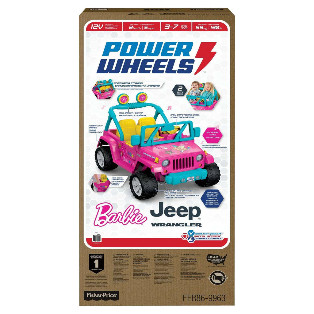 Barbie Jeep Wrangler with Music and Power Lock Brakes B12750