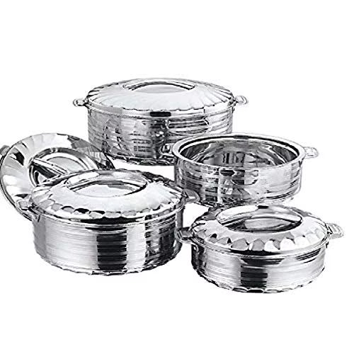 4-Piece Insulated Casserole Hot Pot Set, Stainless Steel Q42257