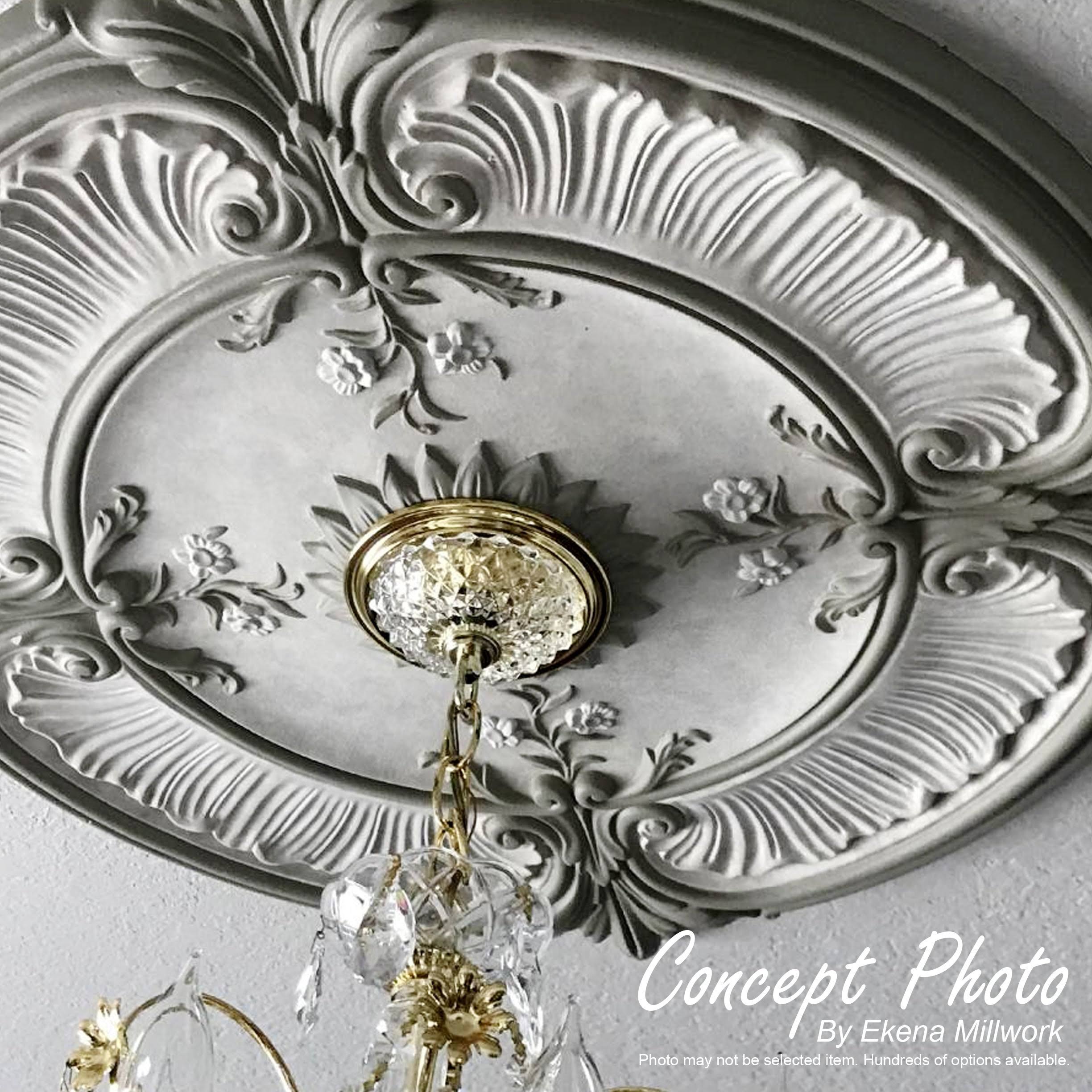 32 3/4x22OD x 2 1/2x22P Ceiling Medallion, Hand-Painted Flash Gold S45965
