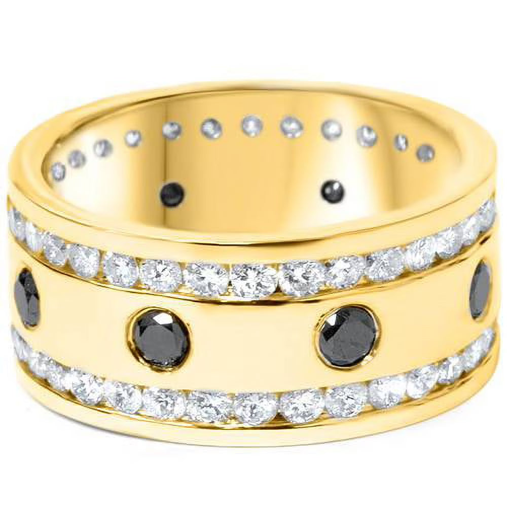 Black & White Diamond Eternity Ring 14K Yellow Gold N30191