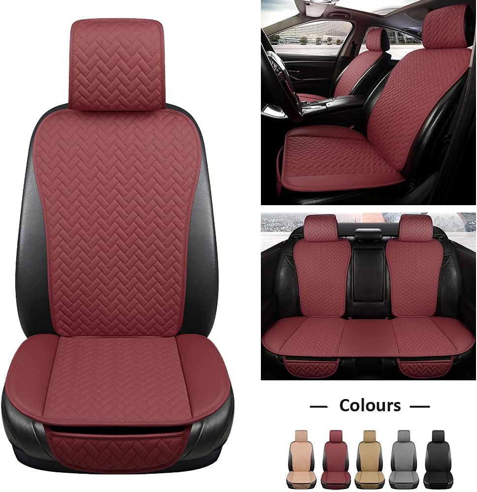 Black PU Leather Car Seat Covers Full Set V353451