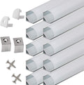 10-Pack 6.6FT LED Aluminum Channel V-Shape with End Caps and Mounting Clips I4418