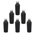 Black Stainless Steel Water Bottles 17 oz Set of 6 Double Wall F965