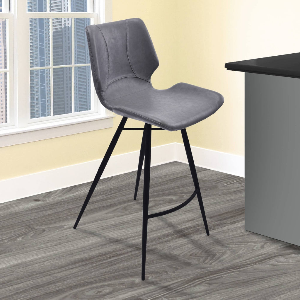Vintage Gray/Black Metal Barstool W164633