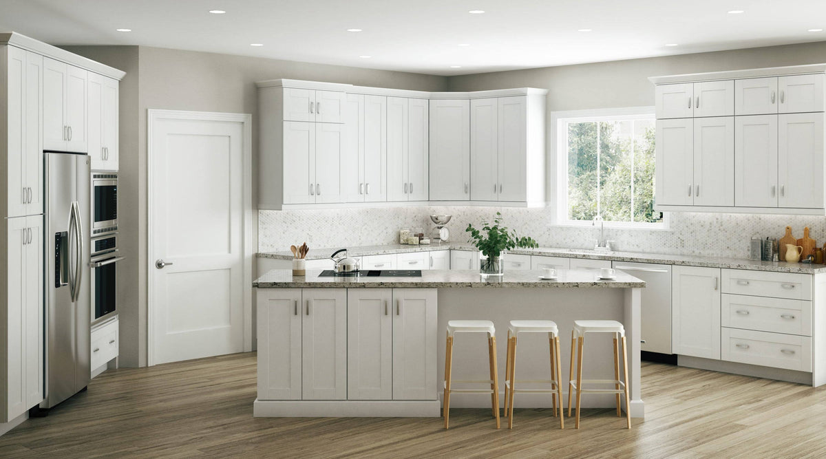 Vesper White Shaker Assembled Plywood Kitchen Cabinet Base H2557