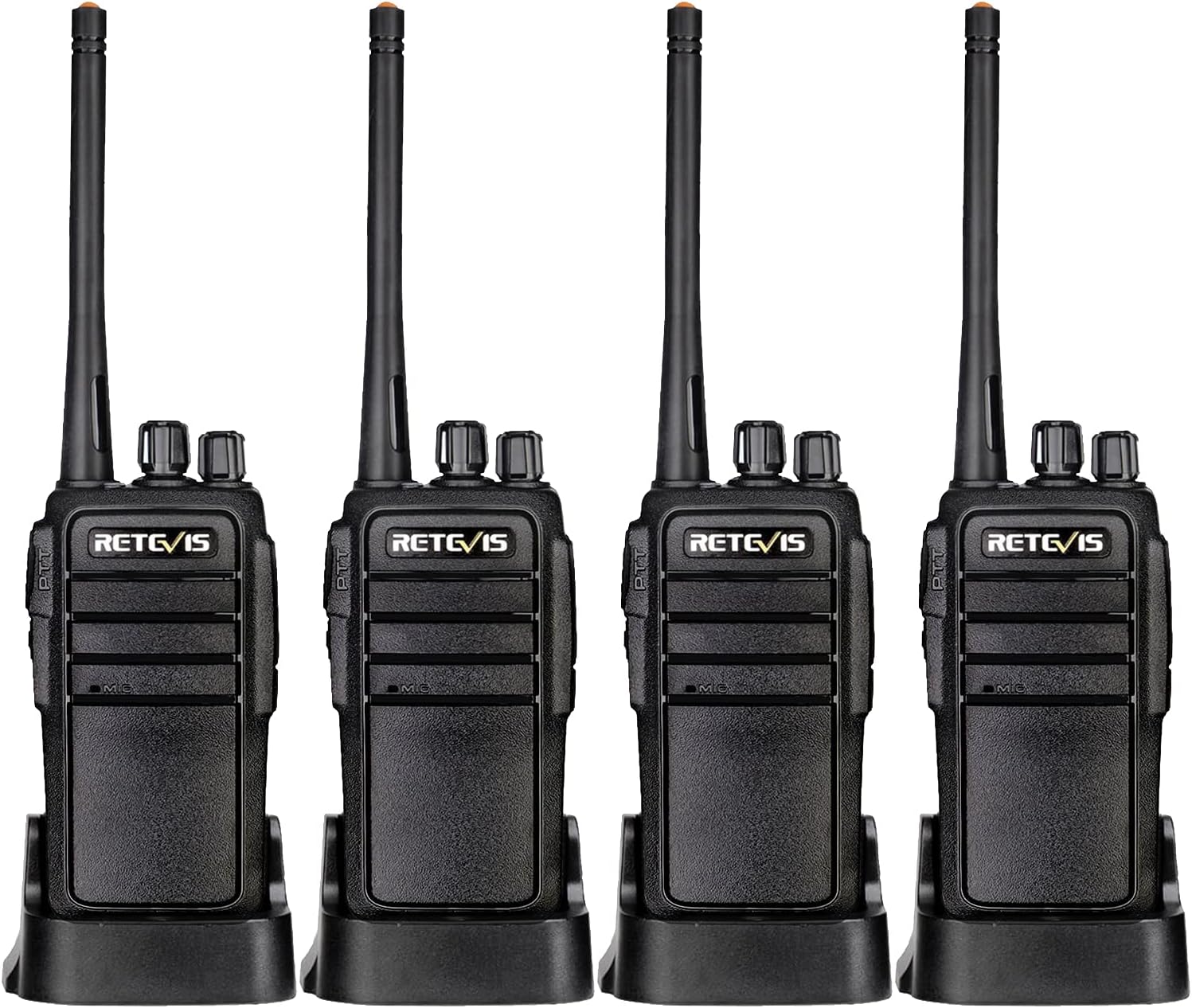 Case of 4 Rechargeable Two Way Radios 16 Channels VOX Hands Free P806451