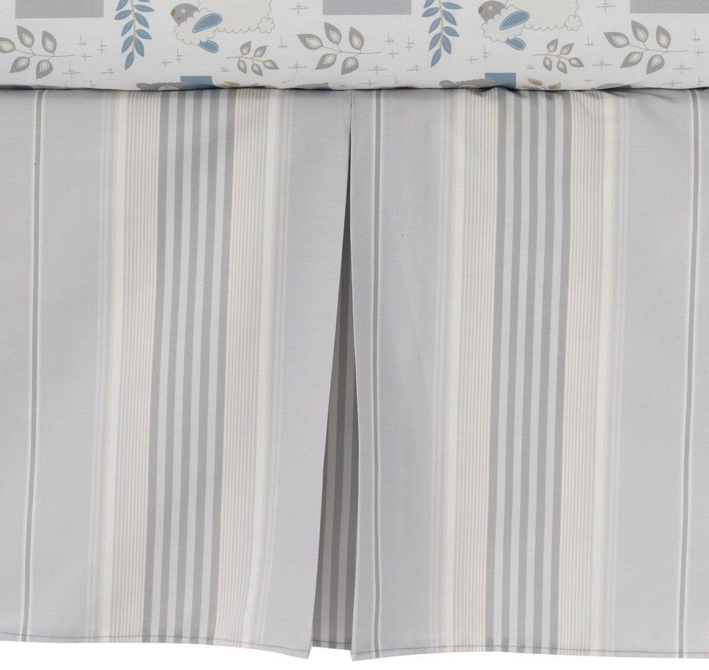 4-Piece Crib Bedding Set, Blue/Grey J5182