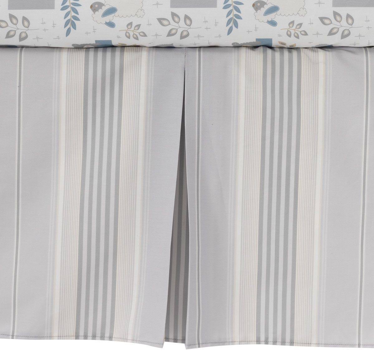 4-Piece Crib Bedding Set, Blue/Grey J5182