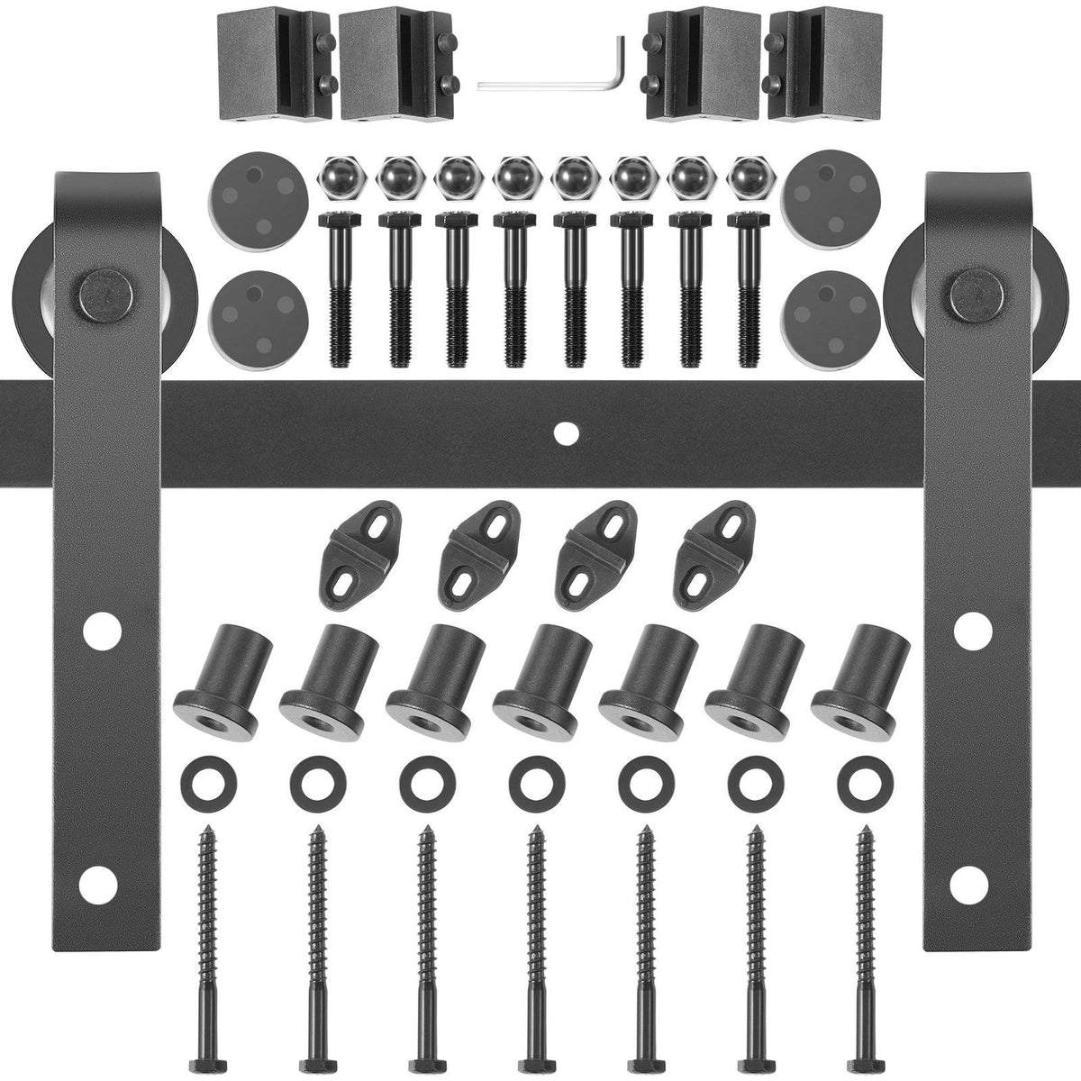 9 ft Carbon Steel Barn Door Hardware Kit V7775