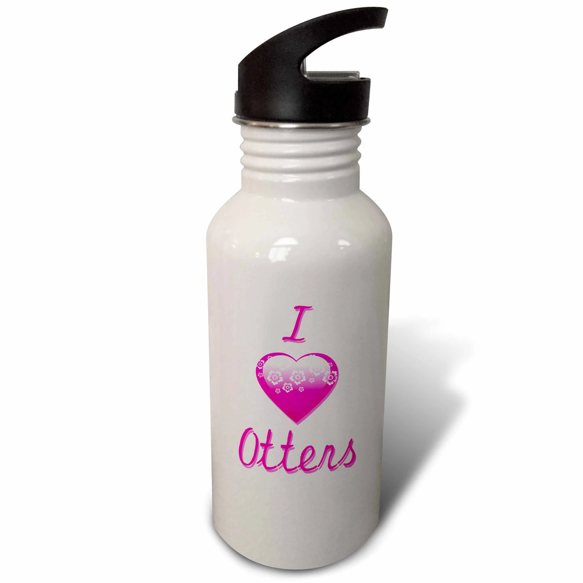 Pink Flowery 21 oz Sports Water Bottle L17553