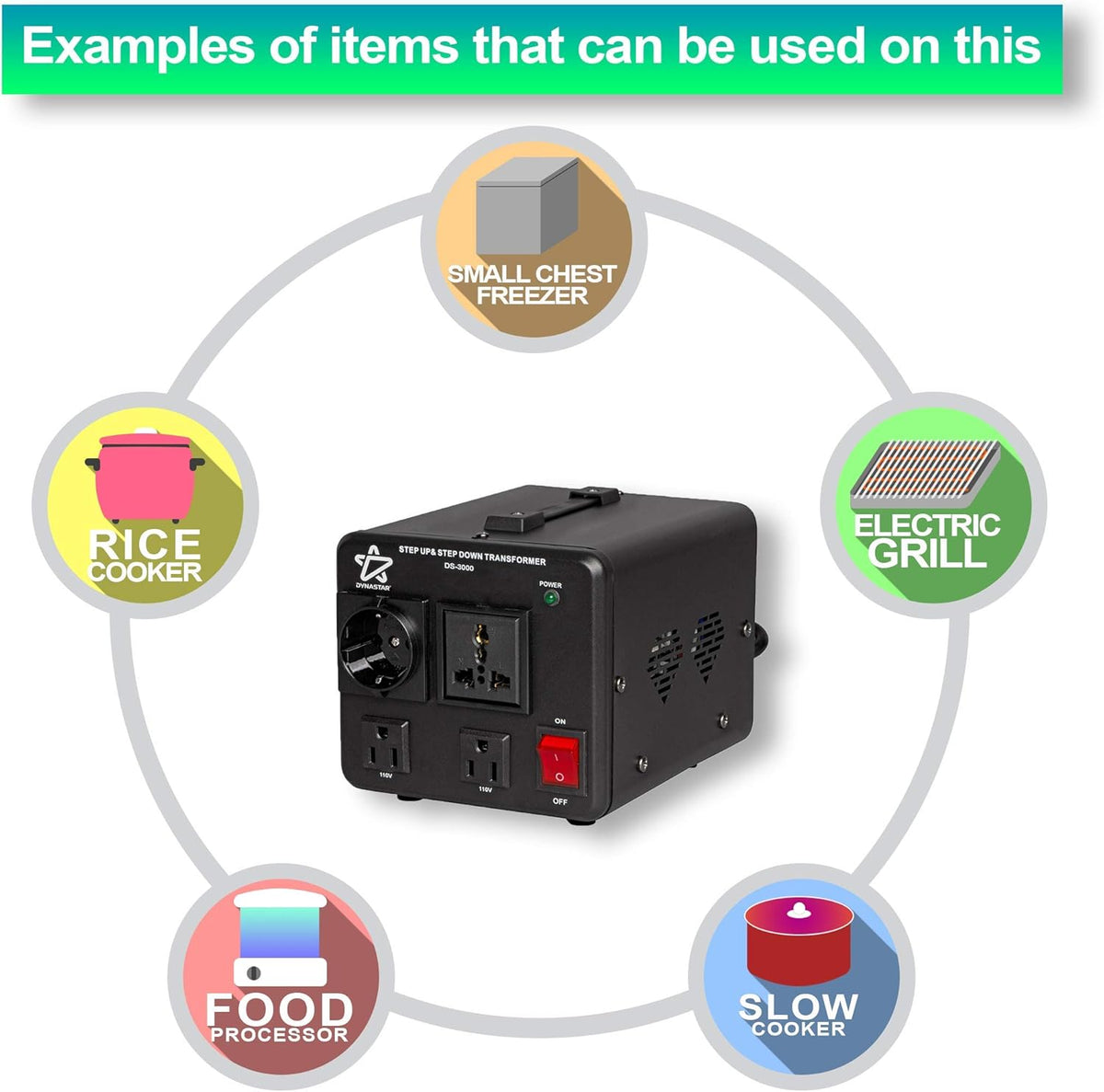 Voltage Converter and Transformer, 110-220 to 220-240 Volts, 3000 Watts S92839