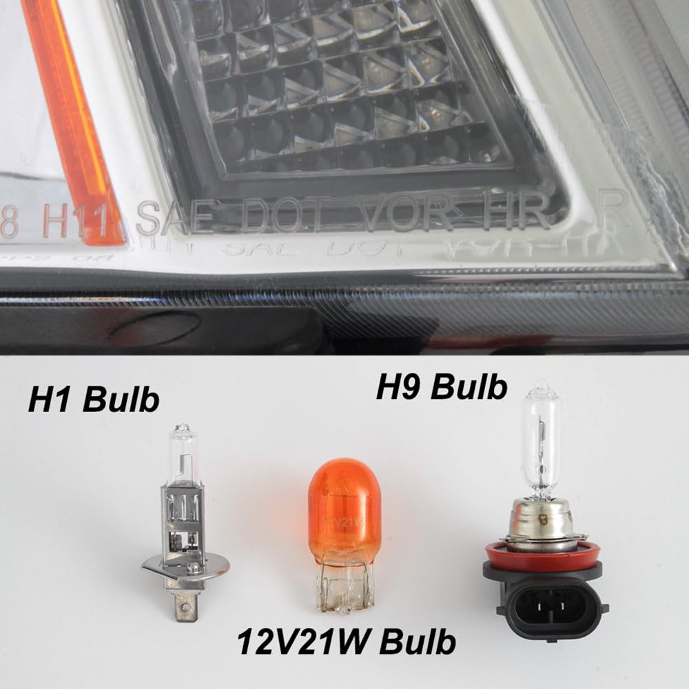 Projector Headlight Assembly Chrome Housing Clear Lens Full Set S83248