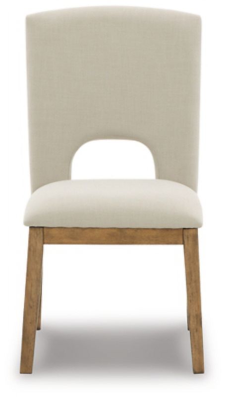 Light Brown & Beige Upholstered Side Chair, 2 Count F1605