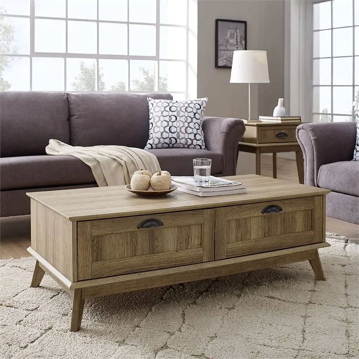 Center Coffee Table with Two Drawers V24019