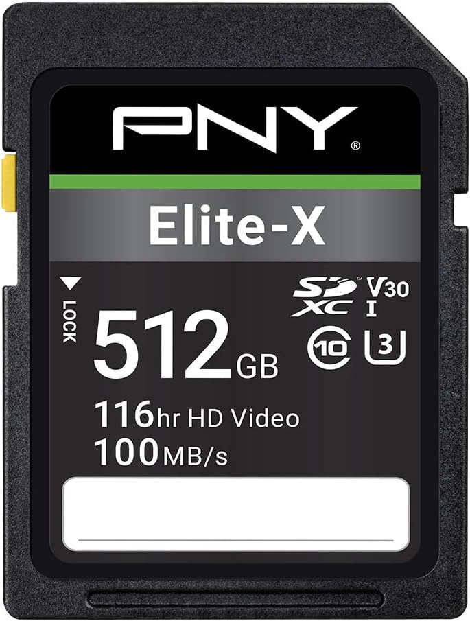 512GB Elite-X Class 10 U3 V30 SDXC Flash Memory Card E9611