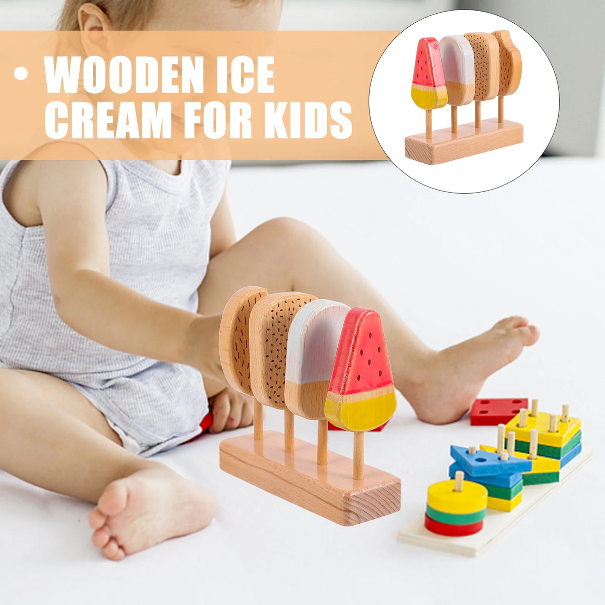 Beech Wooden Ice Cream Toy Playset H470
