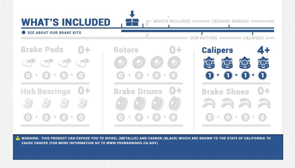 Front + Rear 4 Semi-Loaded Caliper Assembly Set Kit K141