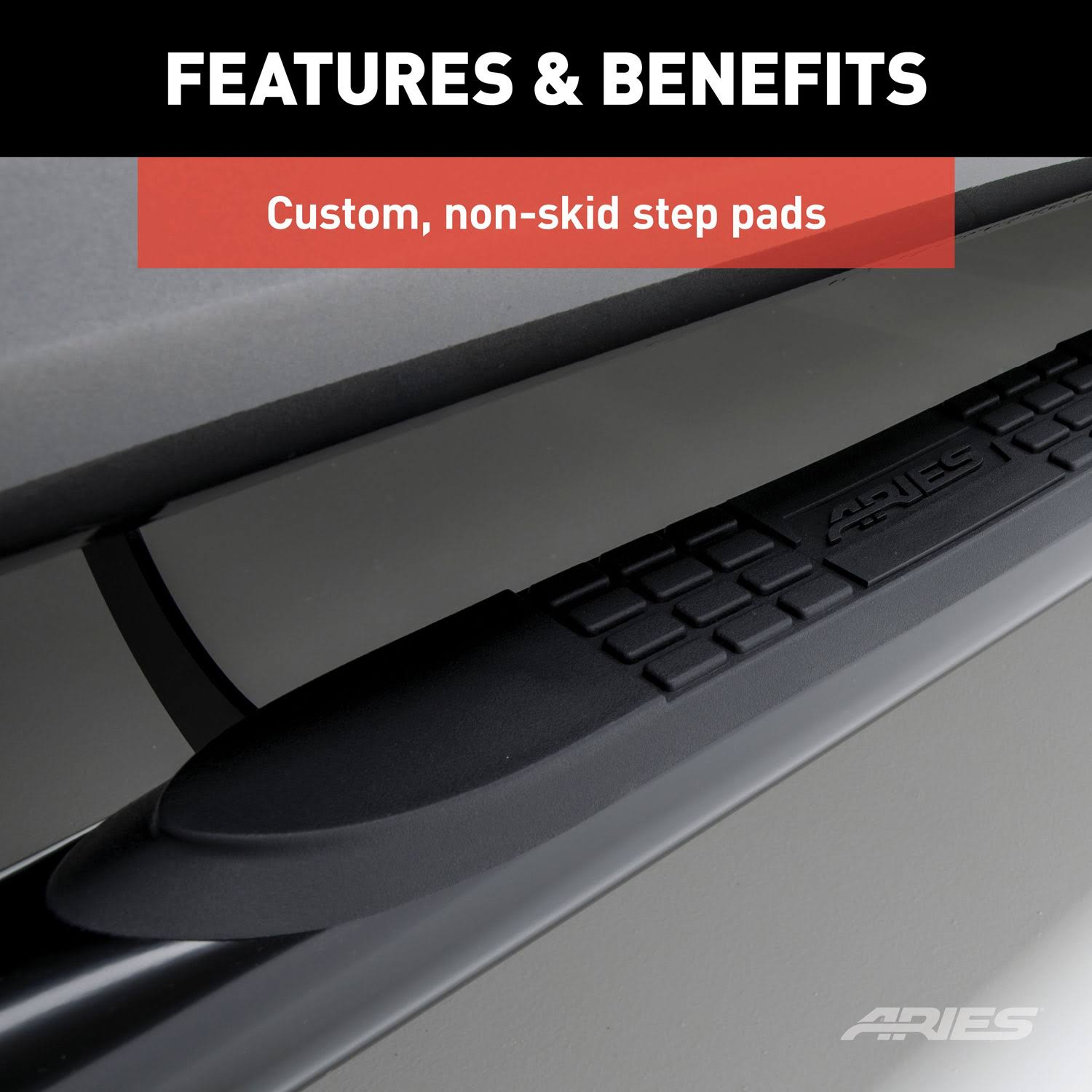 Black 3-Inch Round Side Bars R30906