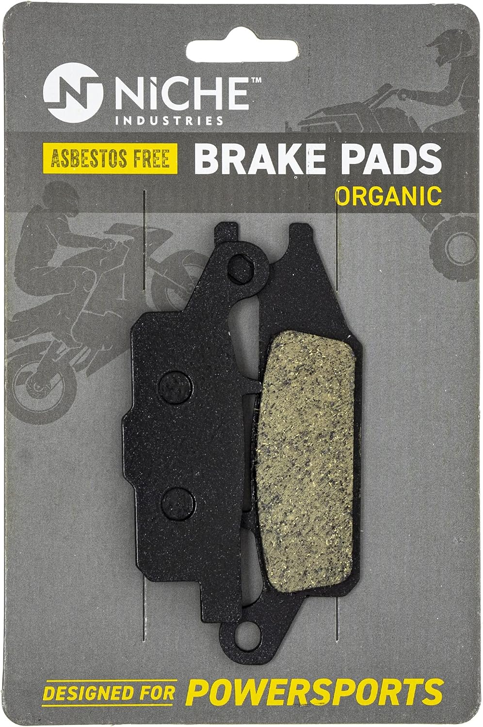 Brake Pad Kit for Yamaha Grizzly 700 550, Organic, Pack of 2 V522596