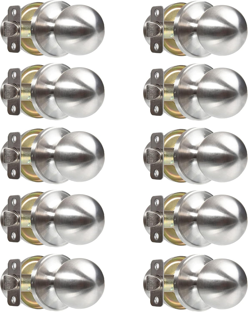 Keyless Privacy Door Knob, Ball Style, Satin Nickel, Pack of 2 B4238